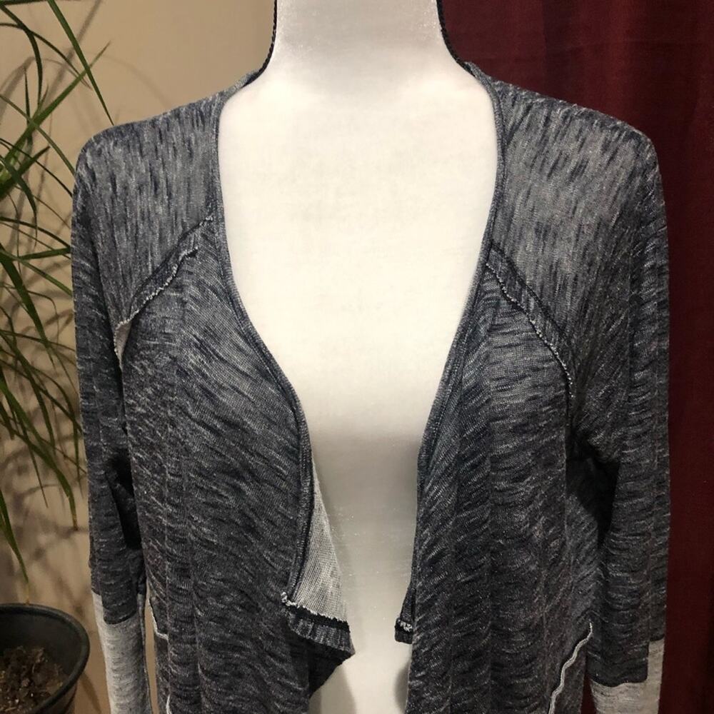 Maurices Gray Monochrome Color Block Cardigan Lig… - image 2